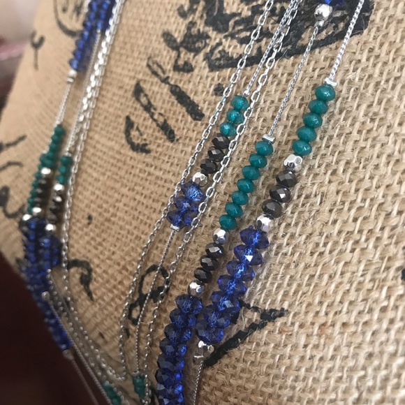 New York & Co Blue, Green, and Black Bead Necklace - Picture 2 of 2